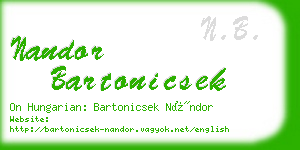 nandor bartonicsek business card